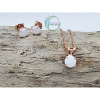 Simple Round Pendant and Earring Set