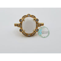 Victoria Art Deco Large Oval Halo Ring