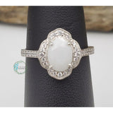 Hailey Halo Art Deco Oval Ring