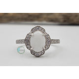 Hailey Halo Art Deco Oval Ring